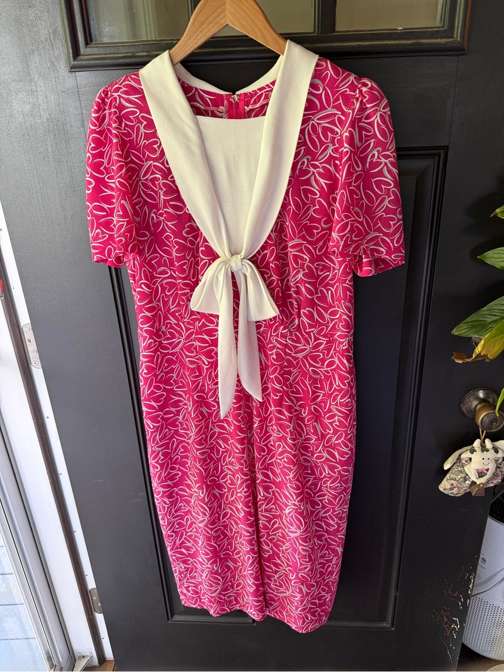 Vintage 80’s Handmade Pink and White dress Sz 8